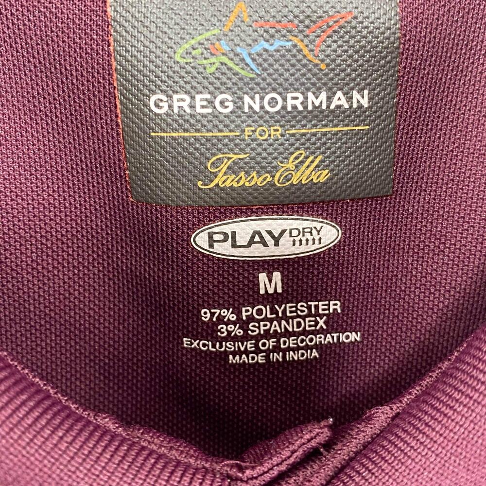 GREG NORMAN FOR TASSO ELBA Wine Burgundy Collared Polo - Picture 3 of 11